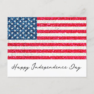 Rood Wit Blauw Patriottische Amerikaanse Vlag Fees Briefkaart