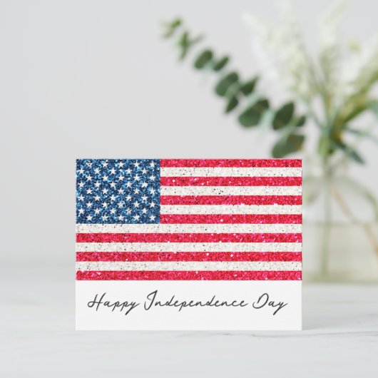 Rood Wit Blauw Patriottische Amerikaanse Vlag Fees Briefkaart (Staand voorkant)