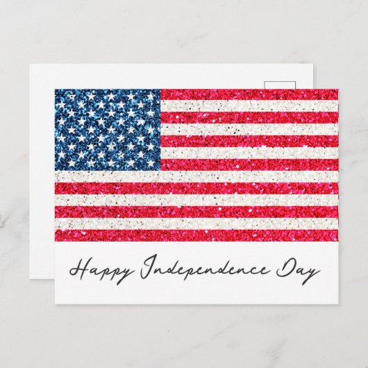 Rood Wit Blauw Patriottische Amerikaanse Vlag Fees Briefkaart (Voorkant / Achterkant)