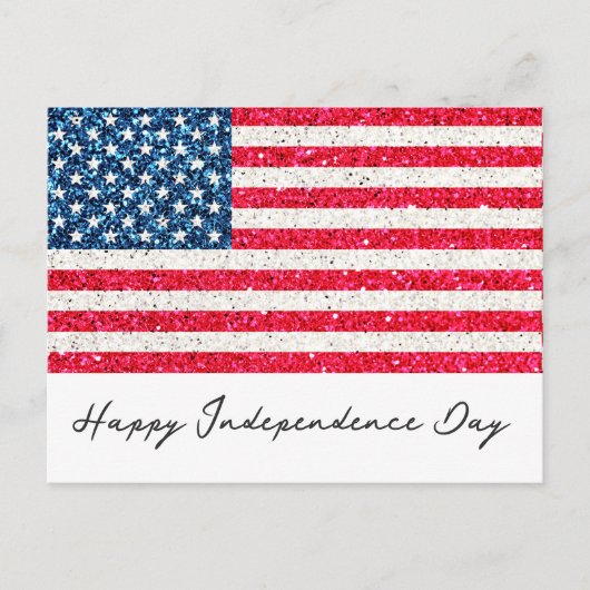 Rood Wit Blauw Patriottische Amerikaanse Vlag Fees Briefkaart (Voorkant)