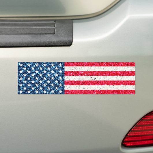 Rood Wit Blauw Patriottische Amerikaanse Vlag Fees Bumpersticker (Op auto)