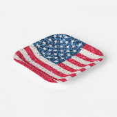 Rood Wit Blauw Patriottische Amerikaanse Vlag Fees Papieren Bordje (Gebogen)