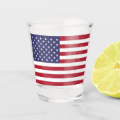 Rood Wit & Blauw Patriottische Amerikaanse Vlag Shot Glas (Voorkant)