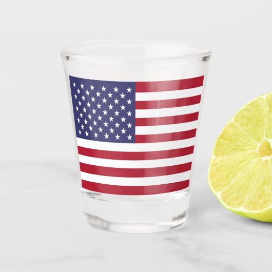 Rood Wit & Blauw Patriottische Amerikaanse Vlag Shot Glas (Voorkant)