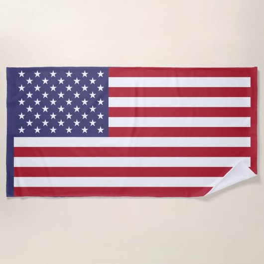 Rood Wit & Blauw Patriottische Amerikaanse Vlag Strandlaken (Voorkant)