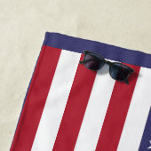 Rood Wit & Blauw Patriottische Amerikaanse Vlag Strandlaken (In situ)