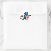 Rood Wit Blauw Patriottische Bij Ronde Sticker (Tas)