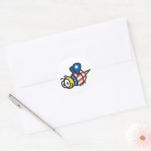 Rood Wit Blauw Patriottische Bij Ronde Sticker (Envelop)