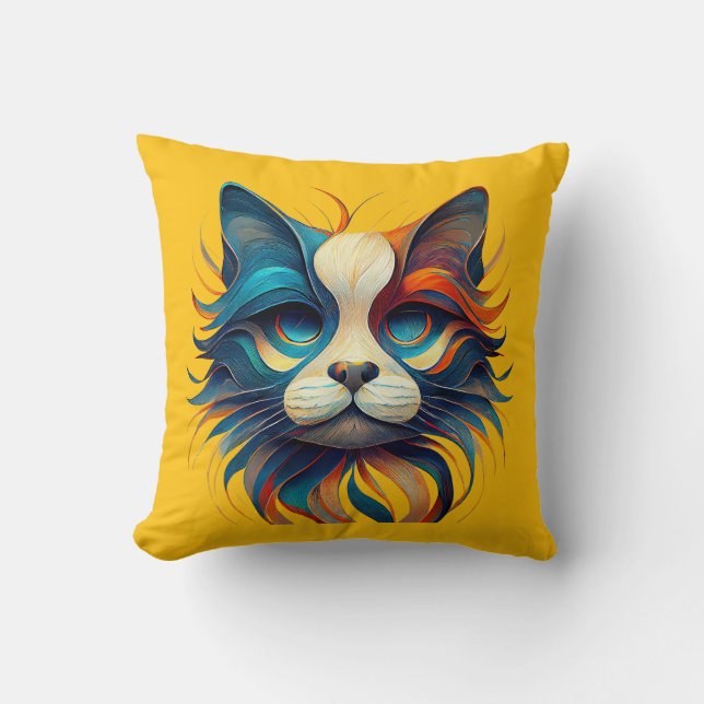 Rood Wit & Blauw Patriottische Kat Kussen (Voorkant)