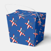Rood Wit & Blauw Patriottische Sterren Favor Box Bedankdoosjes (Achterkant)