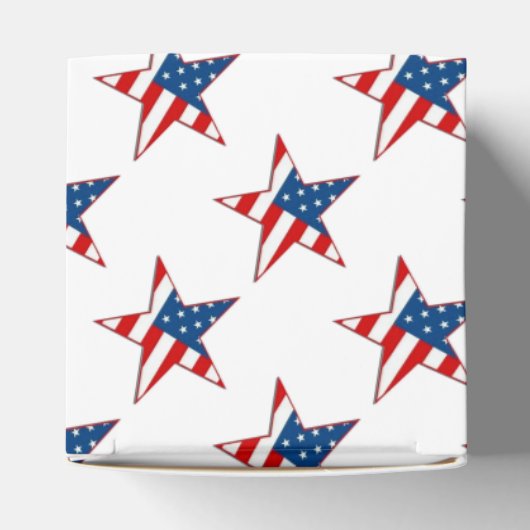 Rood Wit & Blauw Patriottische Sterren Hart Favor Bedankdoosjes (Bovenkant)