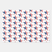 Rood Wit & Blauw Patriottische Sterren Inpakpapier Vel (Voorkant 2)