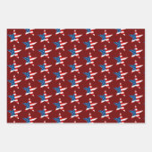 Rood Wit & Blauw Patriottische Sterren Inpakpapier Vel (Voorkant)