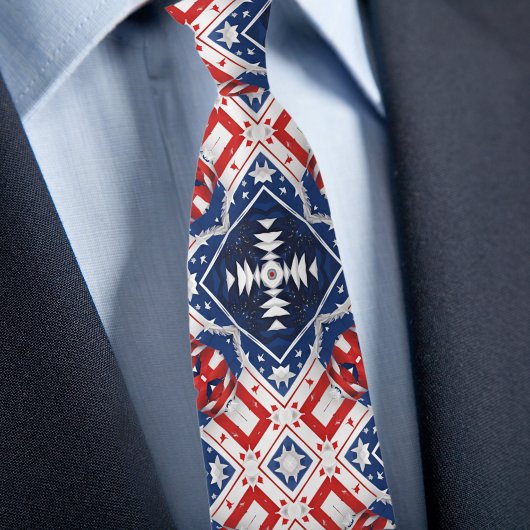 Rood wit blauw patriottische stijl stropdas