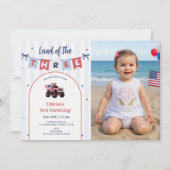Rood Wit & Blauw Patriottische Uitnodiging voor 3e (Voorkant)