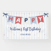 Rood Wit & Blauw Patriottische Verjaardag Spandoek (Horizontaal)