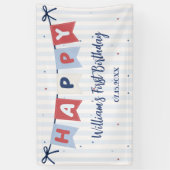 Rood Wit & Blauw Patriottische Verjaardag Spandoek (Verticaal)