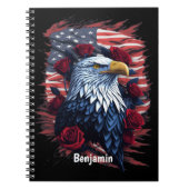 Rood Wit Blauw Patriottische Vlag Adelaar Rozen Jo Notitieboek (Voorkant)