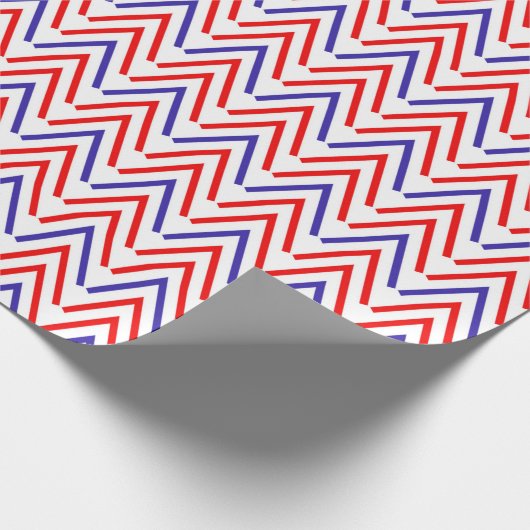 rood wit blauw patroon cadeaupapier (Hoek)