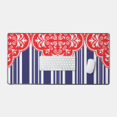Rood, Wit, Blauw Patroon Decoratieve Bureaumat (Keyboard & Muis)