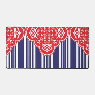 Rood, Wit, Blauw Patroon Decoratieve Bureaumat
