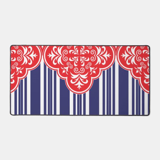Rood, Wit, Blauw Patroon Decoratieve Bureaumat (Voorkant)