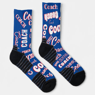 Rood Wit Blauw Persoonlijke Coach Cadeau Naam Kuns Sokken