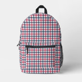 Rood Wit Blauw plaid Bedrukte Rugzak (Voorkant)