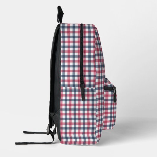 Rood Wit Blauw plaid Bedrukte Rugzak (Links)