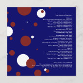 Rood, wit, blauw poka-weddenschap programmakaart (Achterkant)