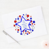 Rood Wit Blauw Polka Dot Boekplaat Sticker Templat (Envelop)