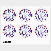 Rood Wit Blauw Polka Dot Boekplaat Sticker Templat (Vel)