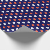 Rood Wit & Blauw Polka Dot Gift Wrap Cadeaupapier (Hoek)