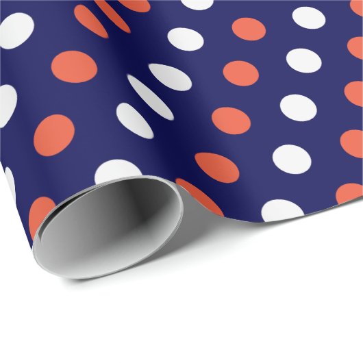 Rood Wit & Blauw Polka Dot Gift Wrap Cadeaupapier (Rol Hoek)