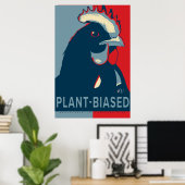 Rood Wit Blauw Pop Art Kip Poster Plant-biased (Thuiskantoor)