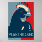 Rood Wit Blauw Pop Art Kip Poster Plant-biased (Voorkant)