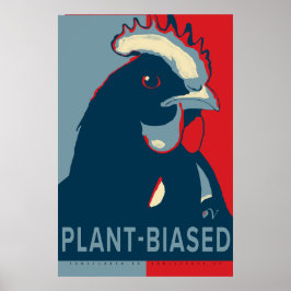 Rood Wit Blauw Pop Art Kip Poster Plant-biased