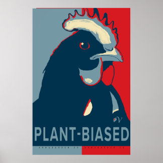 Rood Wit Blauw Pop Art Kip Poster Plant-biased