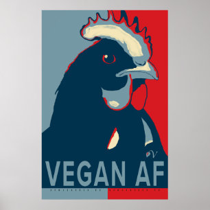 Rood Wit Blauw Pop Art Kip Poster - Vegan AF
