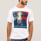 ! Rood Wit Blauw Pop Art Koe Tshirt (Voorkant)