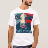 Rood Wit Blauw Pop Art Koe Tshirt Plant Power (Voorkant)