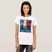 Rood Wit Blauw Pop Art Koe Tshirt Plant Power (Voorkant volledig)