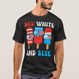 Rood Wit Blauw Popsicle-Shirt Boy Peuter Amerikaan T-shirt