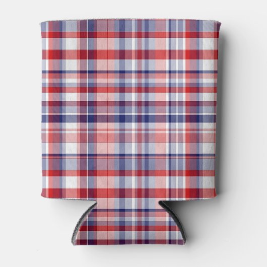 Rood, wit, blauw preppy Madras Pset Blikjeskoeler (Voorkant)
