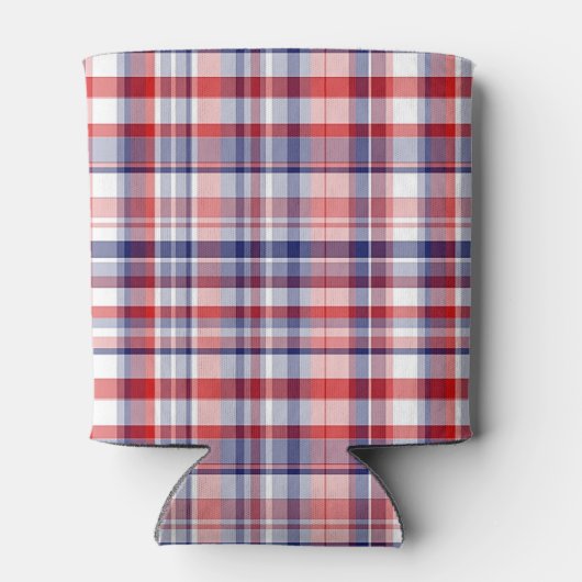Rood, wit, blauw preppy Madras Pset Blikjeskoeler (Achterkant)