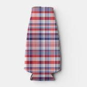 Rood, wit, blauw preppy Madras Pset Flesjeskoeler (Voorkant)