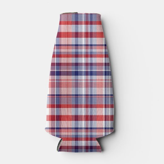 Rood, wit, blauw preppy Madras Pset Flesjeskoeler (Voorkant)
