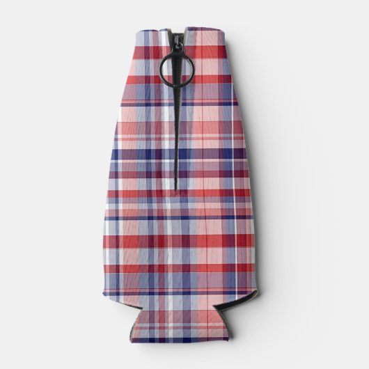 Rood, wit, blauw preppy Madras Pset Flesjeskoeler (Achterkant)