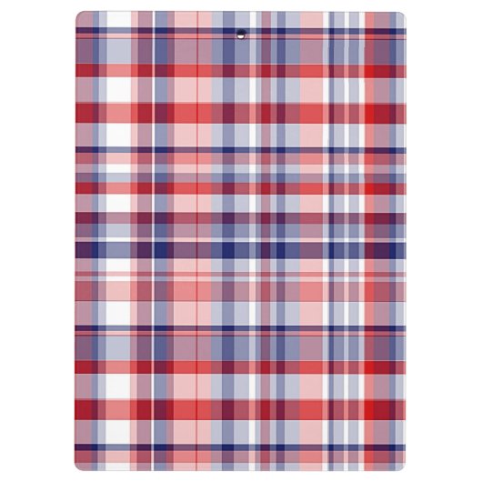 Rood, wit, blauw preppy Madras Pset Klembord (Achterkant)