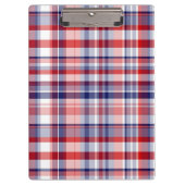 Rood, wit, blauw preppy Madras Pset Klembord (Voorkant)